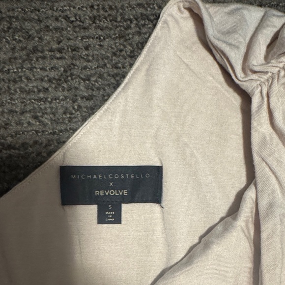 Michael Costello X Revolve Elegant One-Shoulder Cream Dress - Picture 2 of 6